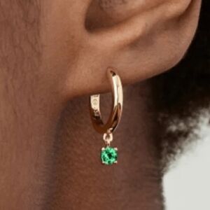 Mejuri Small Green Agate Hoops